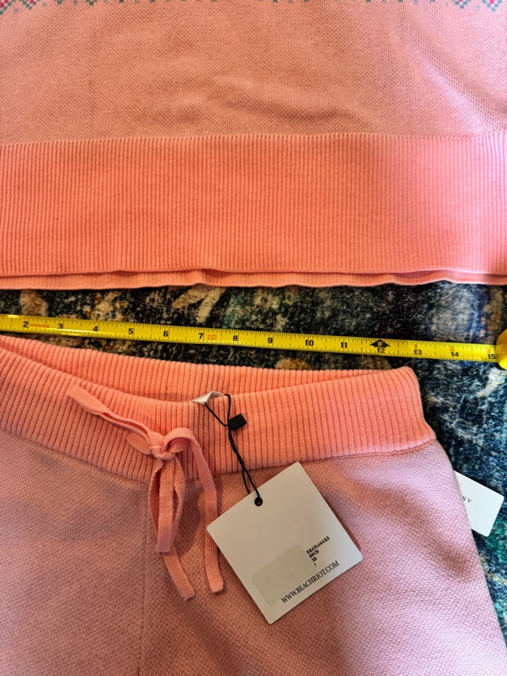 NWT Beach Riot Pink Champagne Ski Club Knit Callie Sweater & Balboa Shorts Set - Picture 10 of 11